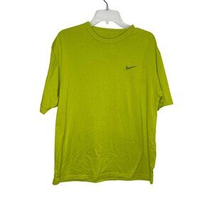 Nike Fit Dry Athletic Workout Top Bright Green Short Sleeve Tee Size M